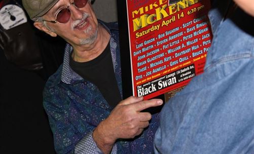 Pete Otis presents Honouring Our Own poster to Mike McKenna in 2012-GARY 17